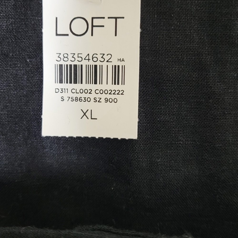 LOFT Black Drape Tank Linen Blend Pocket Vest Size XL NWT - Picture 10 of 10